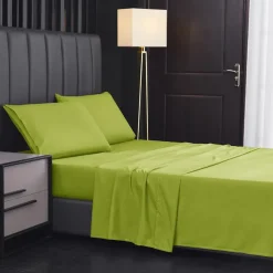 4 Pieces Bed Sheet Set Super Soft Microfiber Hotel Luxury Egyptian Sheets 14/18 Inch Deep Pocket Wrinkle Free