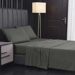 4 Pieces Bed Sheet Set Super Soft Microfiber Hotel Luxury Egyptian Sheets 14/18 Inch Deep Pocket Wrinkle Free