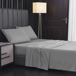 4 Pieces Bed Sheet Set Super Soft Microfiber Hotel Luxury Egyptian Sheets 14/18 Inch Deep Pocket Wrinkle Free