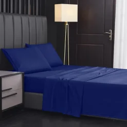 4 Pieces Bed Sheet Set Super Soft Microfiber Hotel Luxury Egyptian Sheets 14/18 Inch Deep Pocket Wrinkle Free