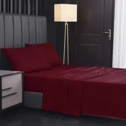 4 Pieces Bed Sheet Set Super Soft Microfiber Hotel Luxury Egyptian Sheets 14/18 Inch Deep Pocket Wrinkle Free