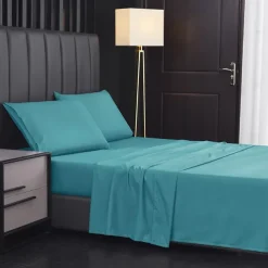 4 Pieces Bed Sheet Set Super Soft Microfiber Hotel Luxury Egyptian Sheets 14/18 Inch Deep Pocket Wrinkle Free