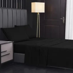 4 Pieces Bed Sheet Set Super Soft Microfiber Hotel Luxury Egyptian Sheets 14/18 Inch Deep Pocket Wrinkle Free