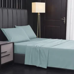 4 Pieces Bed Sheet Set Super Soft Microfiber Hotel Luxury Egyptian Sheets 14/18 Inch Deep Pocket Wrinkle Free