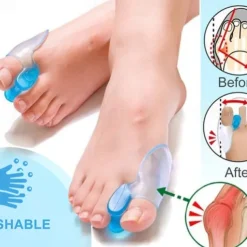 2 Pieces Big Toe Separator Bone Corrector Straightener Silicone Gel Foot Fingers Protector Bunion Adjuster Feet Massager