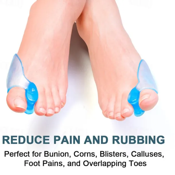 2 Pieces Big Toe Separator Bone Corrector Straightener Silicone Gel Foot Fingers Protector Bunion Adjuster Feet Massager