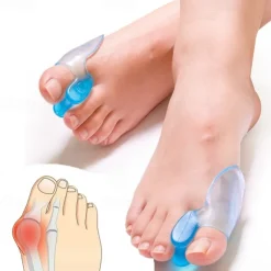 2 Pieces Big Toe Separator Bone Corrector Straightener Silicone Gel Foot Fingers Protector Bunion Adjuster Feet Massager