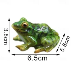2 Pieces Cute Resin Frog Garden Statue Bonsai Flowerpot Decoration Props for Desk Outdoor Garden Sculpture Decor Ornament