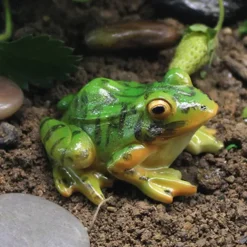 2 Pieces Cute Resin Frog Garden Statue Bonsai Flowerpot Decoration Props for Desk Outdoor Garden Sculpture Decor Ornament
