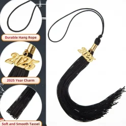 12 Pieces Graduation Tassel with 2025 Charm for Graduation Cap, Charm Graduation Tassel Decorations for Graduation Ceremony Graduation Party Supplies Accessories