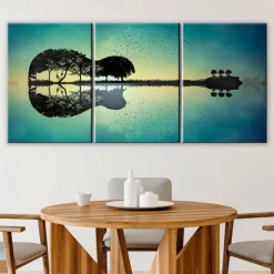 3 Pieces Guitar Poster Guitar Wall Decor Music Decor Music Wall Decor Guitar Canvas Wall Art Music Pictures Wall Art Music Wall Art Prints for Bedroom Living Room Decor (12x18x3Pcs)