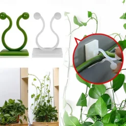 20 Pieces Invisible Wall Rattan Clamp Plant Climbing Wall Self-Adhesive Fixator Vine Buckle Hook Rattan Fixed Clip Bracket Plant Stent Support