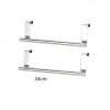 2 Pieces Punch Free Door Rear Hook Towel Rack Over Door Stainless Steel Single-bar Towel Rack Bathroom Kitchen Non-perforated Towel Rail Rag Rack Shelf Hanger