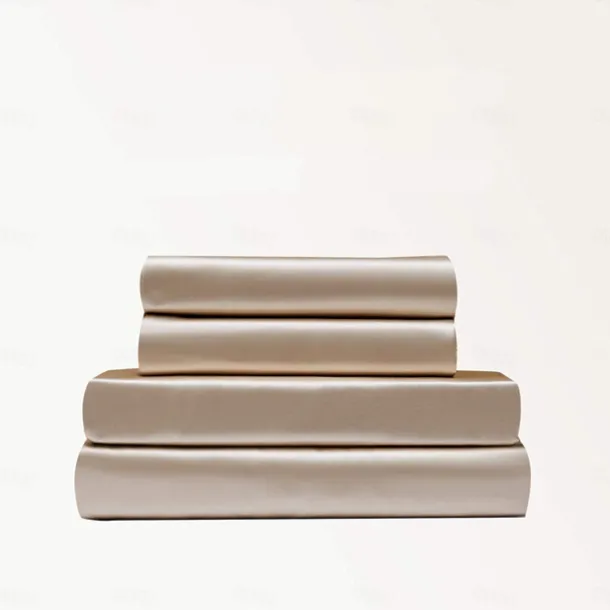 4 Pieces Satin Sheet Sets Hotel Luxury Silky Bed Sheets Soft Premium Satin Sheets Wrinkle & Fade Resistant Bedding Set Sheet Set, Include 1 Deep Pocket Fitted Sheet(12inch),1 Flat Sheet, 2 Pillowcases