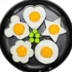 5 Pieces Set Fried Egg Mold Pancake Rings Shaped Omelette Mold Mould Frying Egg Cooking Tools Kitchen Supplies Accessories Gadget