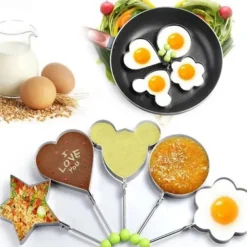 5 Pieces Set Fried Egg Mold Pancake Rings Shaped Omelette Mold Mould Frying Egg Cooking Tools Kitchen Supplies Accessories Gadget
