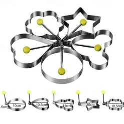 5 Pieces Set Fried Egg Mold Pancake Rings Shaped Omelette Mold Mould Frying Egg Cooking Tools Kitchen Supplies Accessories Gadget