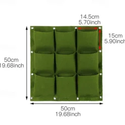 9 Pockets Vertical Garden Grow Bags Plant Wall Hanging Planting Pots Green Black Grow Planter Vegetable Gardening Supplies