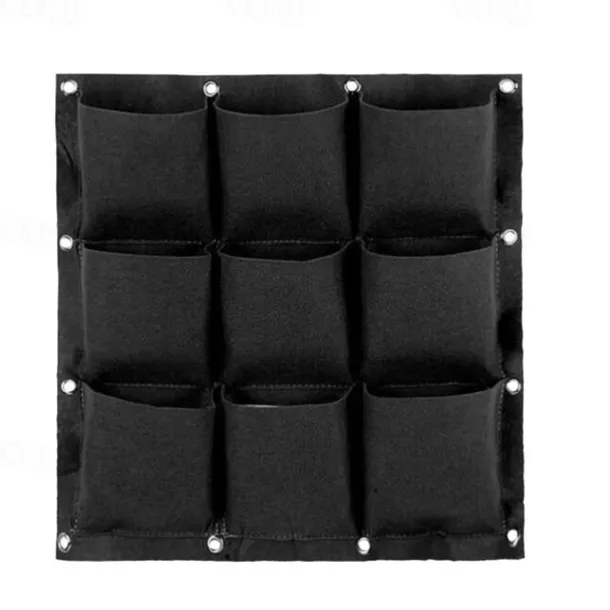 9 Pockets Vertical Garden Grow Bags Plant Wall Hanging Planting Pots Green Black Grow Planter Vegetable Gardening Supplies