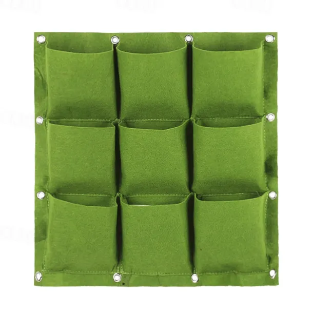 9 Pockets Vertical Garden Grow Bags Plant Wall Hanging Planting Pots Green Black Grow Planter Vegetable Gardening Supplies