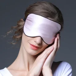 100% Real Natural Pure Silk Eye Mask with Adjustable Strap for Sleeping, Double Side Mulberry Silk Eye Sleep Shade Cover, Blocks Light Reduces Puffy Eyes