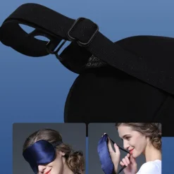 100% Real Natural Pure Silk Eye Mask with Adjustable Strap for Sleeping, Double Side Mulberry Silk Eye Sleep Shade Cover, Blocks Light Reduces Puffy Eyes