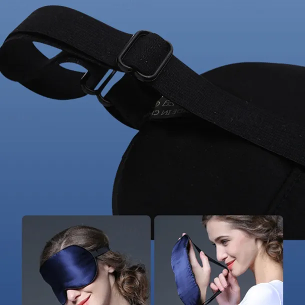 100% Real Natural Pure Silk Eye Mask with Adjustable Strap for Sleeping, Double Side Mulberry Silk Eye Sleep Shade Cover, Blocks Light Reduces Puffy Eyes