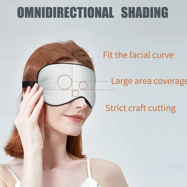 100% Real Natural Pure Silk Eye Mask with Adjustable Strap for Sleeping, Double Side Mulberry Silk Eye Sleep Shade Cover, Blocks Light Reduces Puffy Eyes