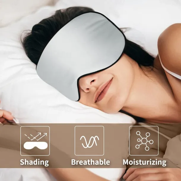 100% Real Natural Pure Silk Eye Mask with Adjustable Strap for Sleeping, Double Side Mulberry Silk Eye Sleep Shade Cover, Blocks Light Reduces Puffy Eyes
