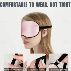 100% Real Natural Pure Silk Eye Mask with Adjustable Strap for Sleeping, Double Side Mulberry Silk Eye Sleep Shade Cover, Blocks Light Reduces Puffy Eyes