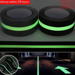 1 Roll Anti-slip Traction Tape With Dark Green Stripe Friction Grinding Adhesive For Indoor Outdoor Stair Treads Glow in the Dark
