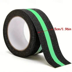 1 Roll Anti-slip Traction Tape With Dark Green Stripe Friction Grinding Adhesive For Indoor Outdoor Stair Treads Glow in the Dark