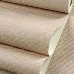 1 Roll Chinese Style Imitation Grass Cloth Woven Wallpaper for Restaurants Cafes Hotels Decorative Wallpapers Retro Nostalgic 3D Imitation Bamboo Linen Wallpaper Non Self-adhesive 950x53cm/374x20inch