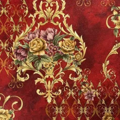 1 Roll 3D European Damask Non Self-adhesive Wallpaper Embossed Bedroom Headboard Living Room Background Wall Decoration Waterproof Wallpaper 950x53cm/374x20.87inch