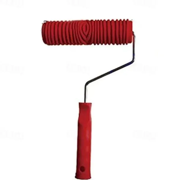 1 Roll Rubber Imitation Wood Grain Pattern Paint Roller, DIY Paint Texture Pigment Printing Wall Painting Roller With Handle, Home Tool