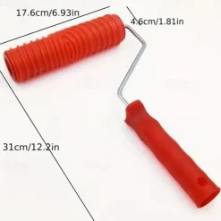 1 Roll Rubber Imitation Wood Grain Pattern Paint Roller, DIY Paint Texture Pigment Printing Wall Painting Roller With Handle, Home Tool