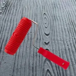 1 Roll Rubber Imitation Wood Grain Pattern Paint Roller, DIY Paint Texture Pigment Printing Wall Painting Roller With Handle, Home Tool