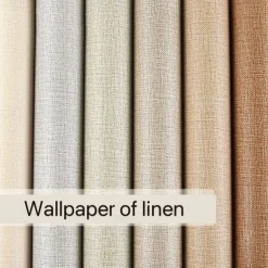 1 Roll Simple Japanese Style Wallpaper Imitation Linen Patterned for Home Hotel Bedrooms Living rooms Plain Color Waterproof Wallpaper Non Self-adhesive 950x53cm/374x20.87inch