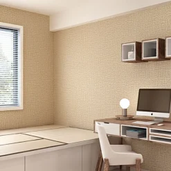 1 Roll Simple Japanese Style Wallpaper Imitation Linen Patterned for Home Hotel Bedrooms Living rooms Plain Color Waterproof Wallpaper Non Self-adhesive 950x53cm/374x20.87inch