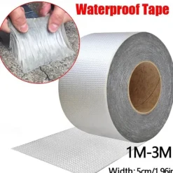 1 Roll Waterproof Tape High Temperature Resistance Aluminum Foil Thicken Butyl Tape Wall Pool Roof Crack Duct Repair Sealed Self Tape