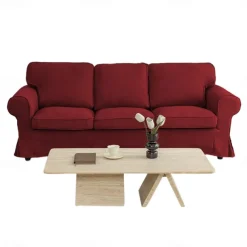 3 Seat Sofa Cover Couch Cover with 3 Cushion Cover and 3 Backrest Cover, Burgundy Red Slipcover Washable Furniture Protector LITB PRIME cover Ektcover