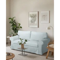 2 Seat Sofa Cover or 2 Seat Sofa Bed Cover with Cushion Covers and Backrest Covers For Ektorp Couch Slipcover Washable Furniture Protector LITB PRIME cover Ektcover