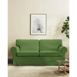 2 Seat Sofa Cover or 2 Seat Sofa Bed Cover with Cushion Covers and Backrest Covers For Ektorp Couch Slipcover Washable Furniture Protector LITB PRIME cover Ektcover