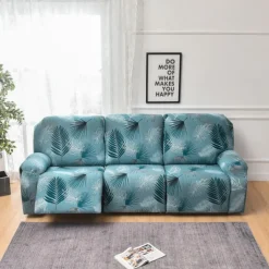 3 Seater Stretch Recliner Covers Couch Slipcover Reclining Cover Floral with Elastic Loop, Anti-cat Scratch Furniture Protector for Kids, Pets, Dogs, Cats
