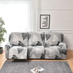 3 Seater Stretch Recliner Covers Couch Slipcover Reclining Cover Floral with Elastic Loop, Anti-cat Scratch Furniture Protector for Kids, Pets, Dogs, Cats