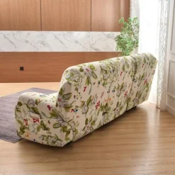 3 Seater Stretch Recliner Covers Couch Slipcover Reclining Cover Floral with Elastic Loop, Anti-cat Scratch Furniture Protector for Kids, Pets, Dogs, Cats
