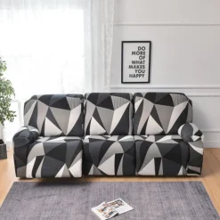 3 Seater Stretch Recliner Covers Couch Slipcover Reclining Cover Floral with Elastic Loop, Anti-cat Scratch Furniture Protector for Kids, Pets, Dogs, Cats