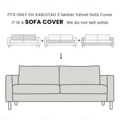 3 Seater Velvet Sofa Cover Solid Color Quilted Velvet Slipcovers KARLcover LITB PRIME cover
