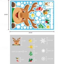 1 Set Christmas Window Stickers Santa Claus Sticker Merry Christmas Decorations for Home Navidad Xmas Ornament Gift New Year