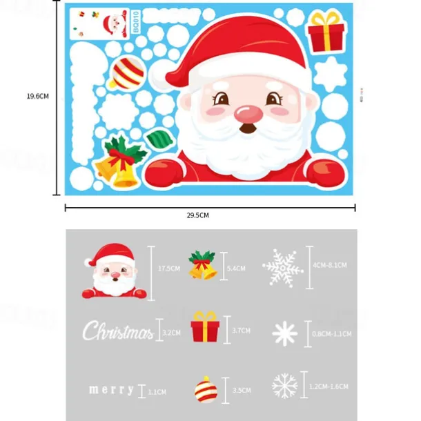 1 Set Christmas Window Stickers Santa Claus Sticker Merry Christmas Decorations for Home Navidad Xmas Ornament Gift New Year